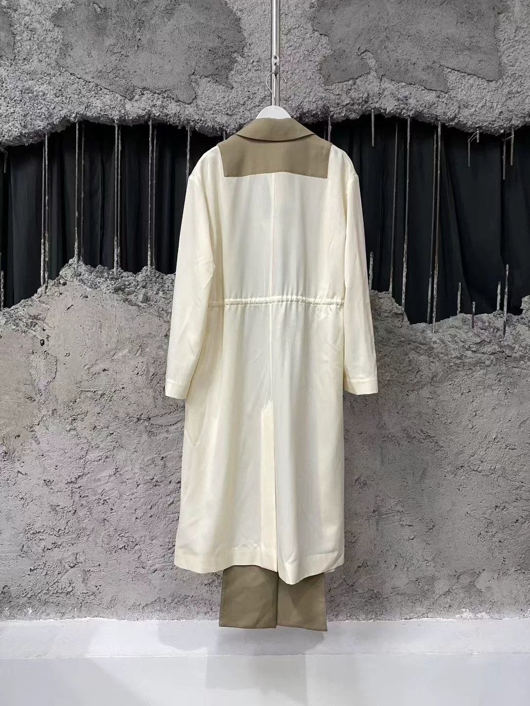 Loewe Loewe White Brown Colorblock Long Trench Coat Size US 7 / EU 40 - 2 Thumbnail