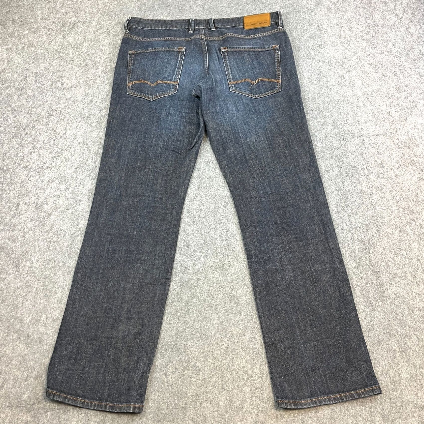 Hugo Boss HUGO BOSS Jeans Straight 36 34 Dark Blue Wash Stretch Whiskers Orange 24 Mens Regular Denim Cotton Elastane 5-Pocket Size US 36 / EU 52 - 2 Thumbnail