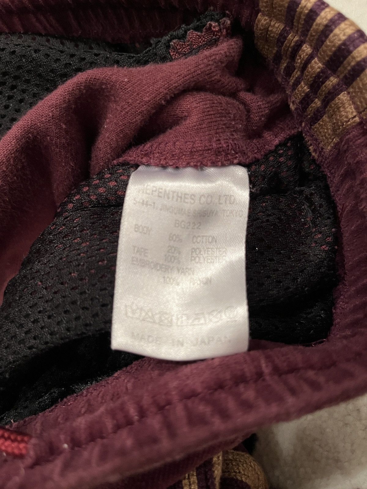 Needles Velour Bordeaux Red Trackpants Gold Stripes Size US 31 - 5 Thumbnail