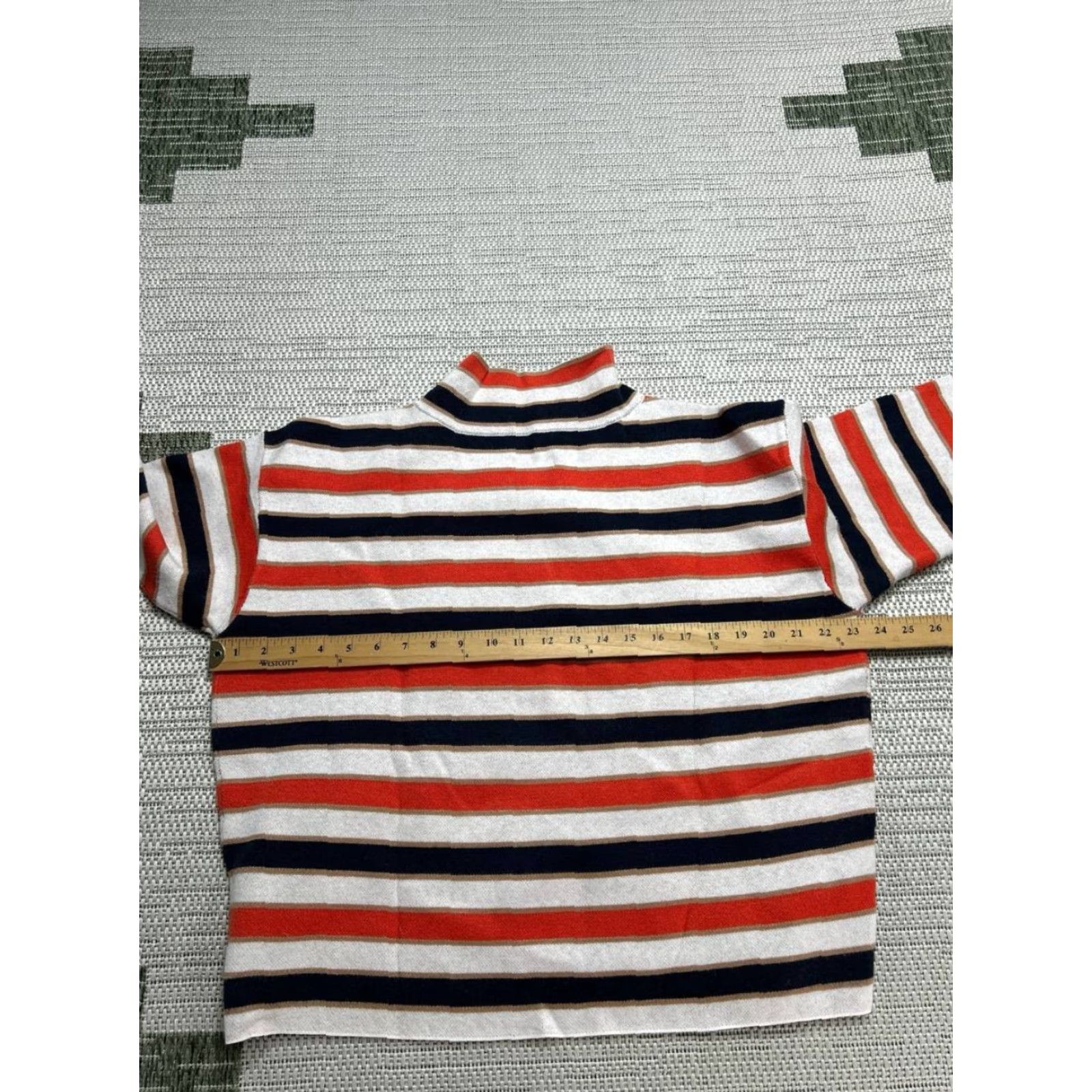 Anthropologie Maeve Sweater Womens Medium Orange White Black Knit Pullover Size M / US 6-8 / IT 42-44 - 5 Thumbnail