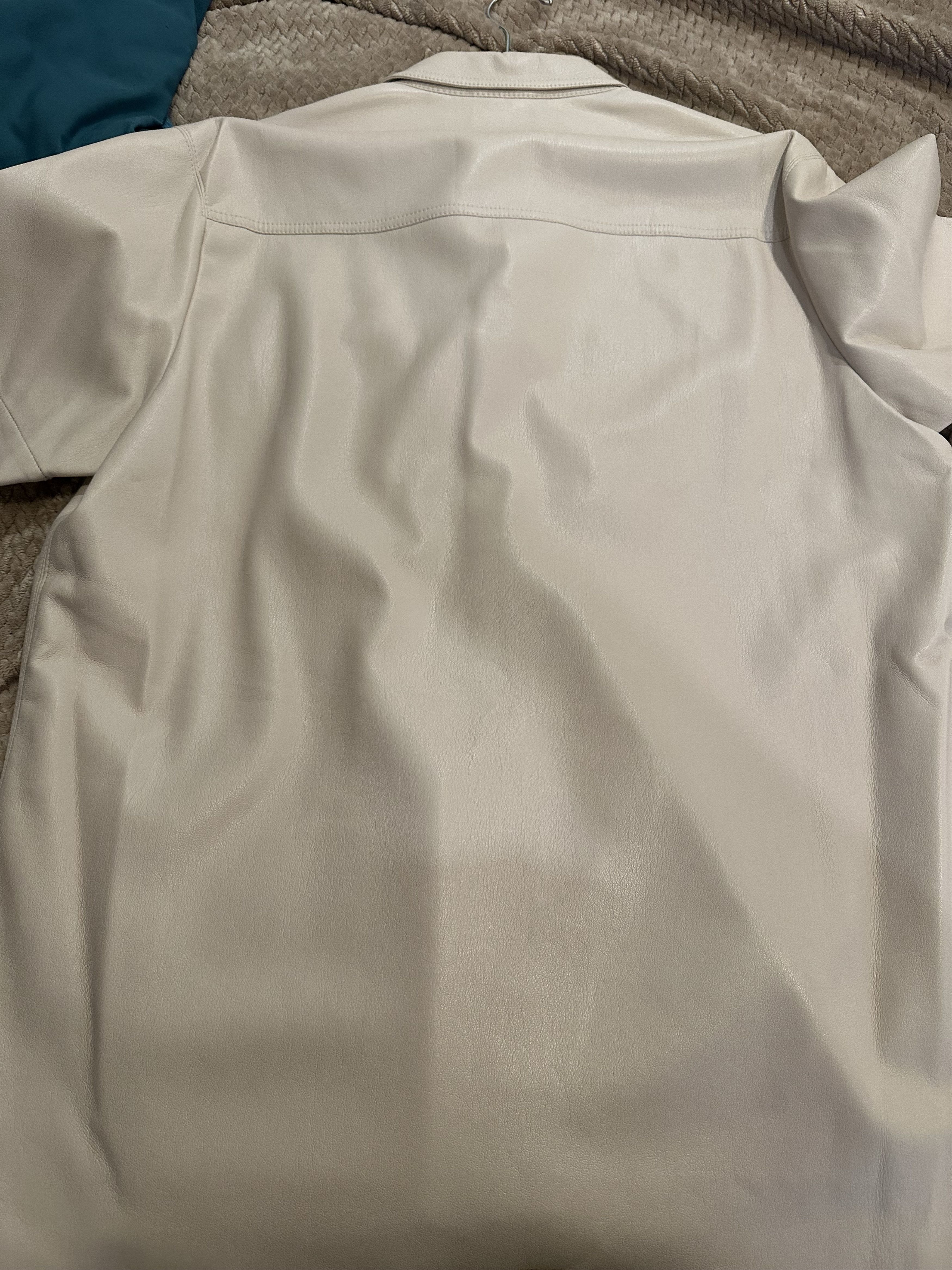 Nanushka Nanushka vegan leather short sleeve button shirt beige Size US M / EU 48-50 / 2 - 4 Thumbnail