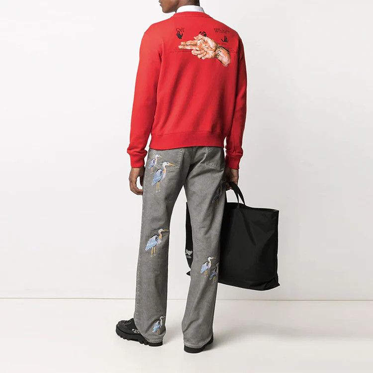 Off-White Red Pascal Hand Gun Logo Sweatshirt Size US M / EU 48-50 / 2 - 2 Thumbnail