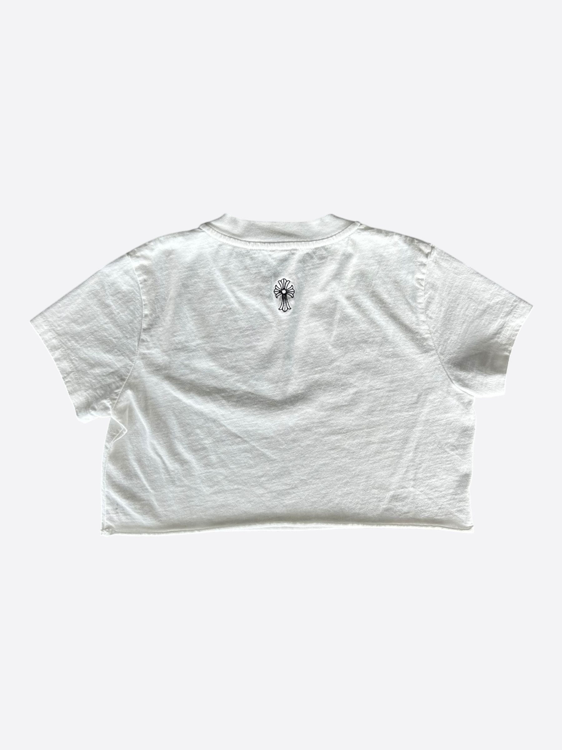 Chrome Hearts White & Black Embroidered Eyechart Logo Cropped T-Shirt Size US XS / EU 42 / 0 - 2 Thumbnail