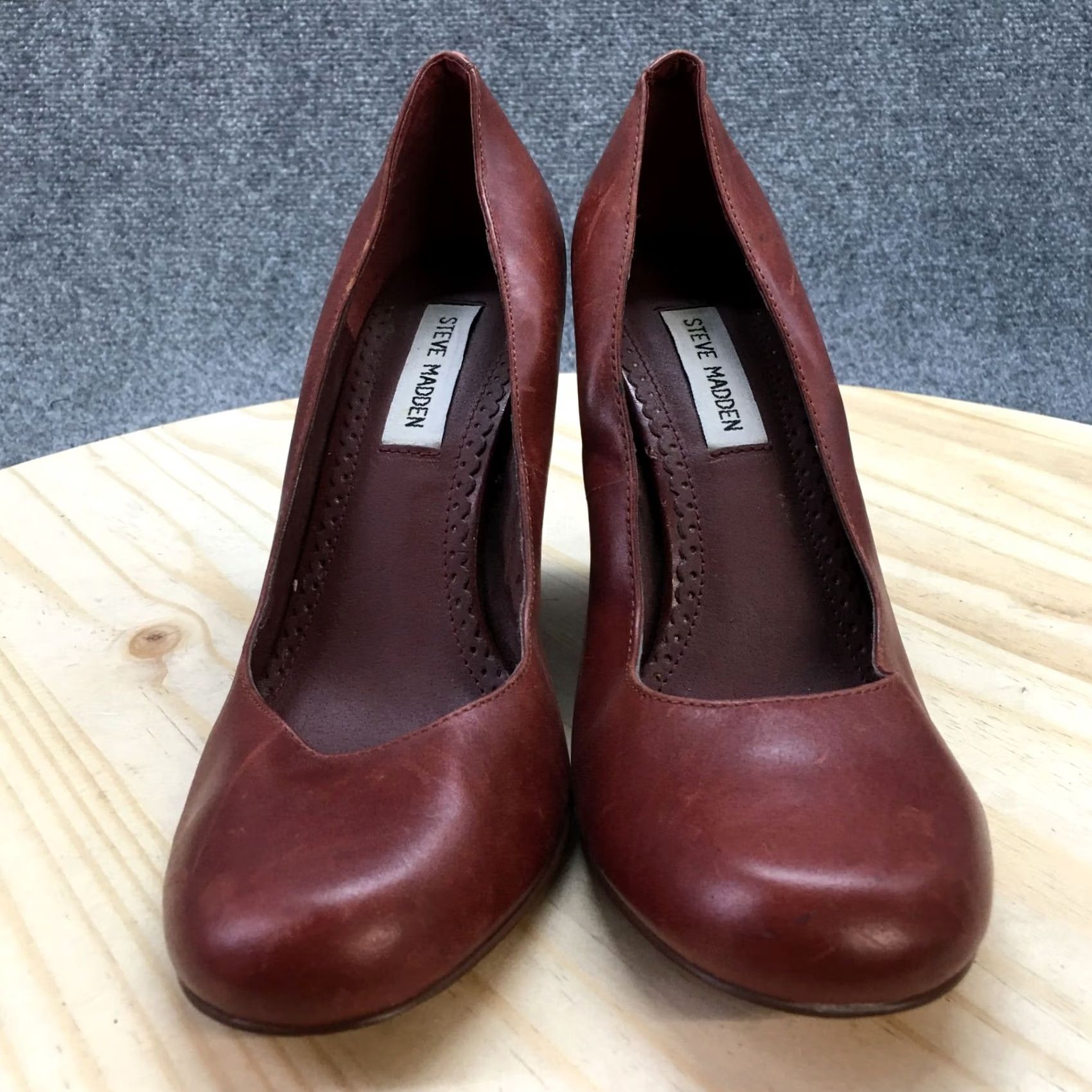 Steve Madden Steve Madden Heels Womens 8.5 M Sorge Pump Wedge Brown Leather Round Toe Casual Shoes Size US 9 / IT 39 - 5 Thumbnail