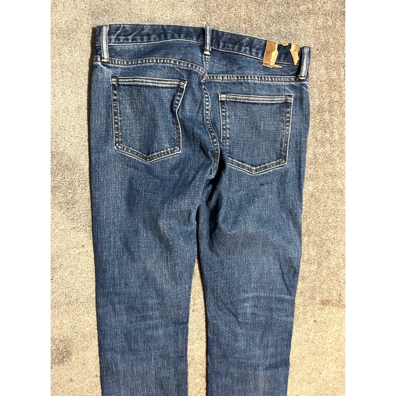 Gap Gap Slim Fit Jeans Men's 30x32 Straight Leg Solid Blue 5-Pocket Destroyed Distre Size US 30 / EU 46 - 7 Thumbnail