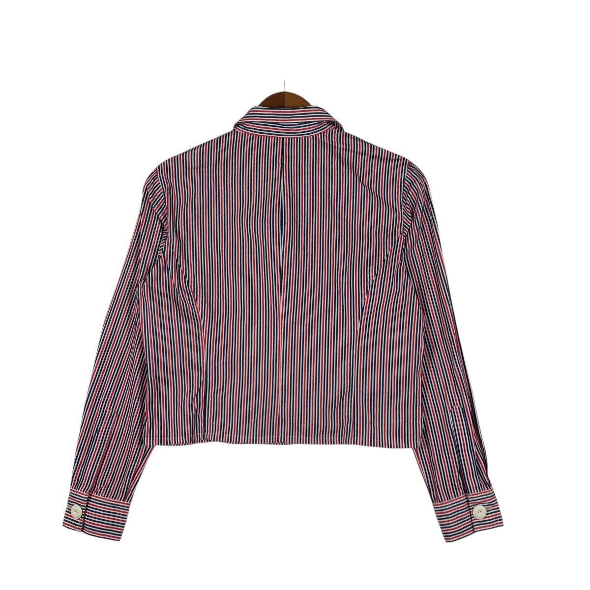 Japanese Brand ELLE Chemise Vertical Stripe Blazer Jacket Size XS / US 0-2 / IT 36-38 - 2 Thumbnail