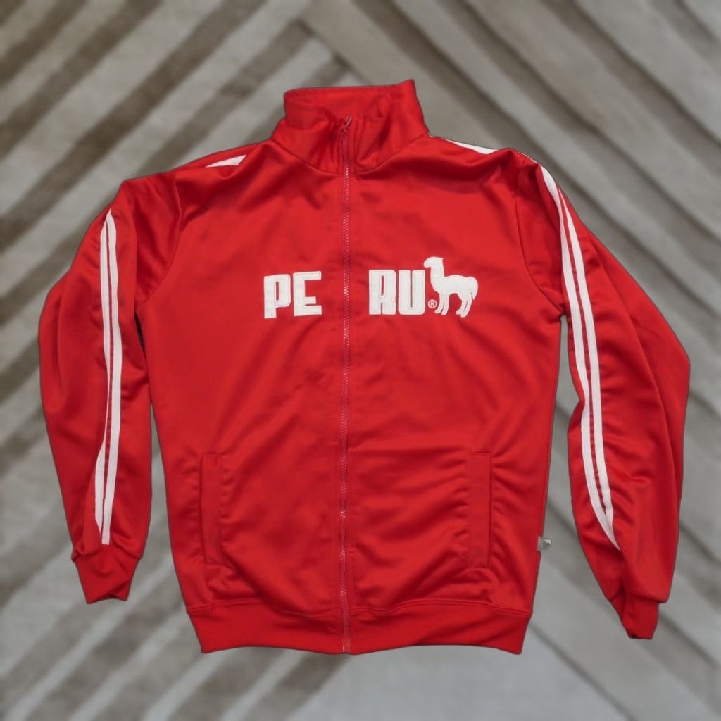 Vintage VINTAGE Cuy Arts Jacket Mens Regular Red - Bomber Jacket - Zip Up - Adult Medium - Y2K - Track - Polyester - Jacket - Red White Size US L / EU 52-54 / 3 - 1 Thumbnail