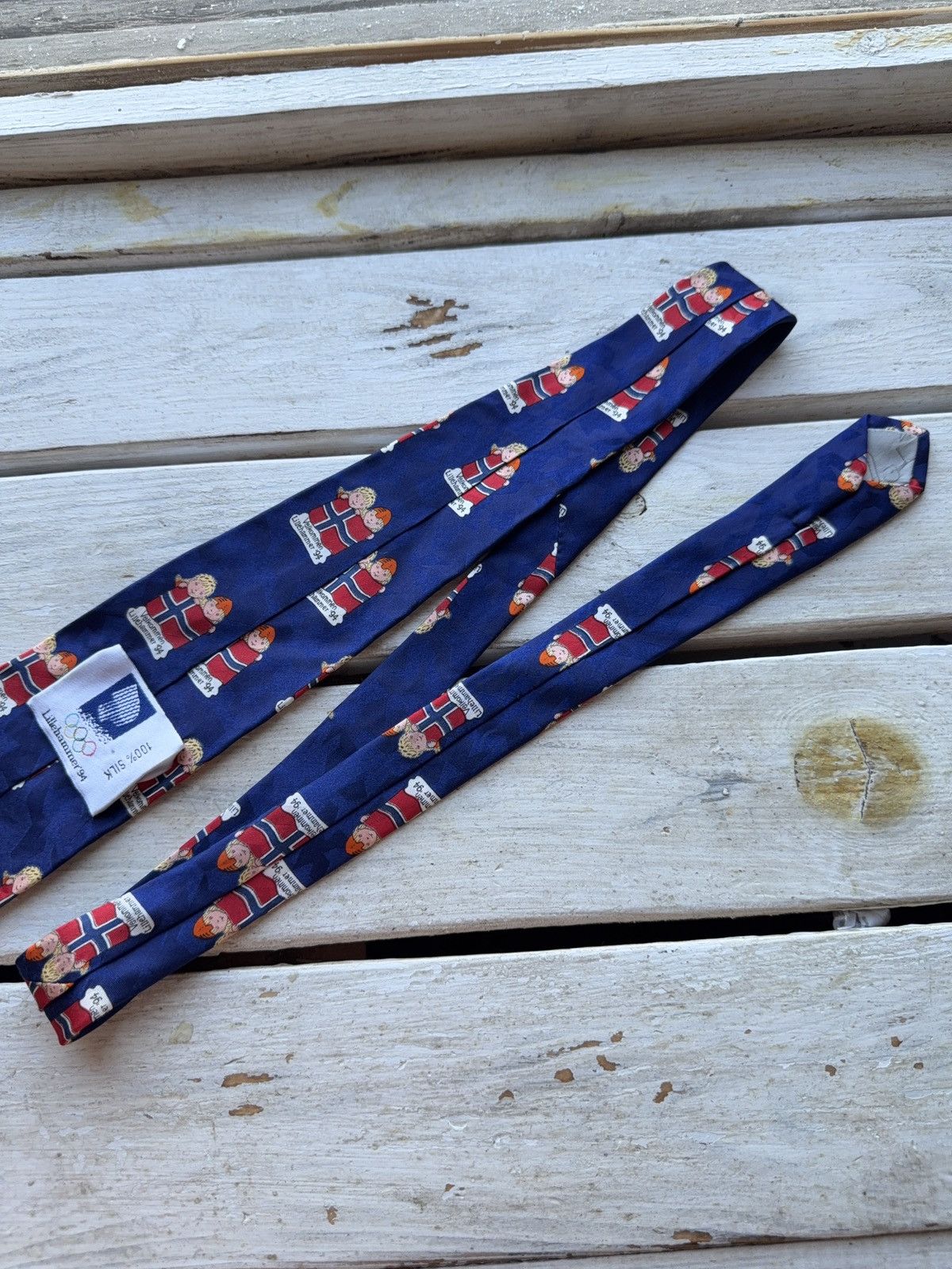 UEFA × Vintage Vintage 1994 Lillehammer Winter Olympics Tie Norway Flag Size ONE SIZE - 6 Thumbnail