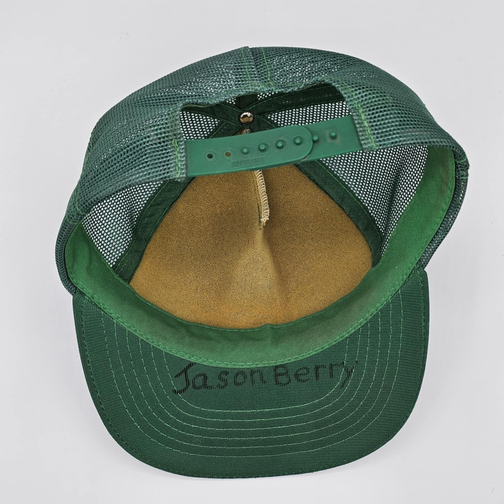 Vintage Letter A Vintage 70s Youngan Green Trucker Snapback Hat Size ONE SIZE - 6 Thumbnail