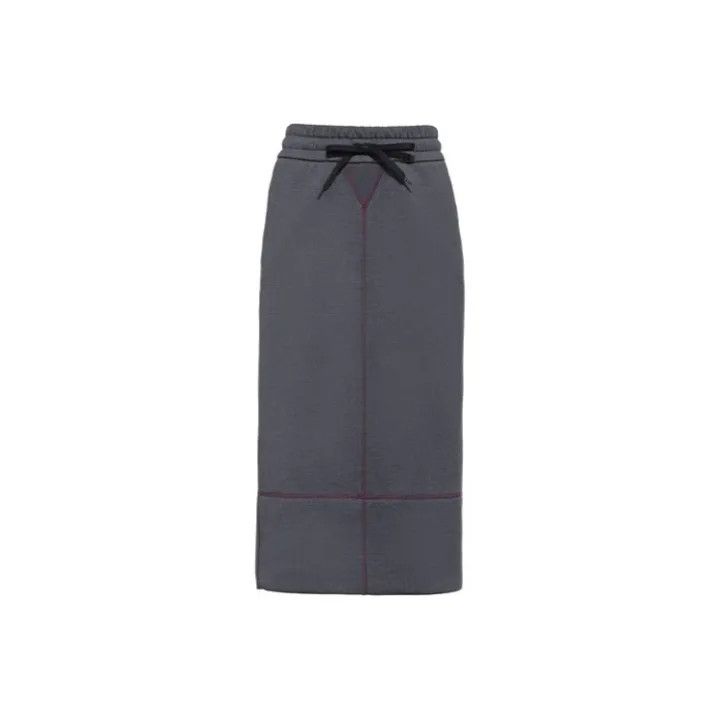 Miu Miu Miu Miu Gray Contrast Stitch Midi Skirt 0079 Size 22" - 1 Thumbnail