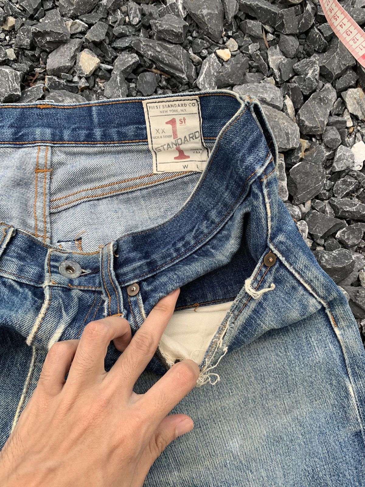 Japanese Brand VINTAGE FIRST STANDARD CO RUSTY FADED DISTRESSED DENIM Size US 33 - 20 Thumbnail