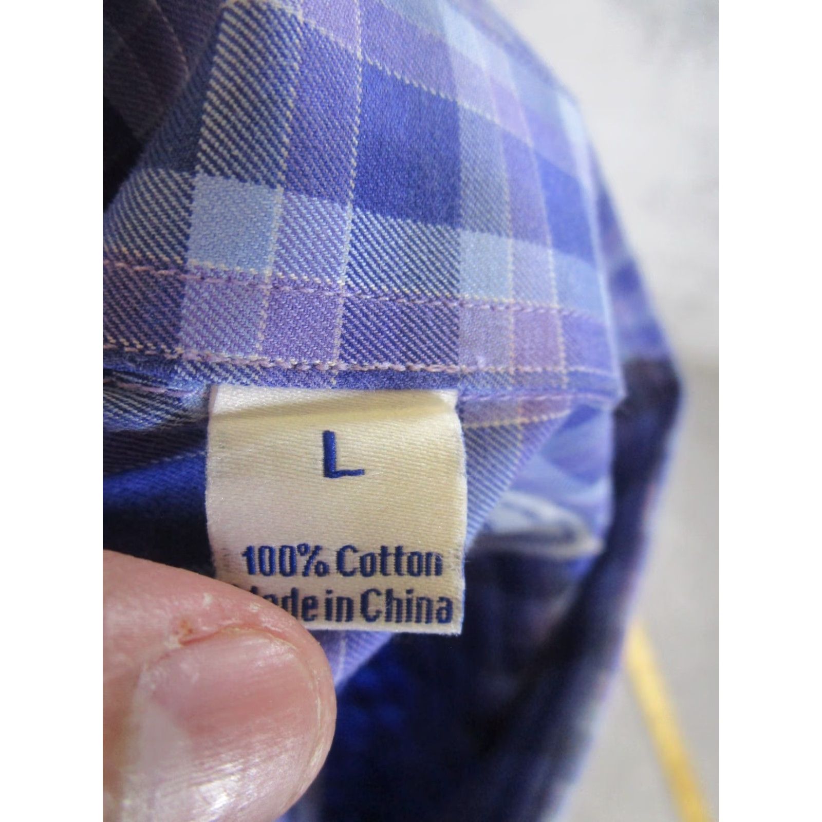 David Donahue David Donahue Shirt Mens Large Button Up Purple Cotton Check Slub Button-Up Casual Decade 90s Mens Size US L / EU 52-54 / 3 - 7 Thumbnail