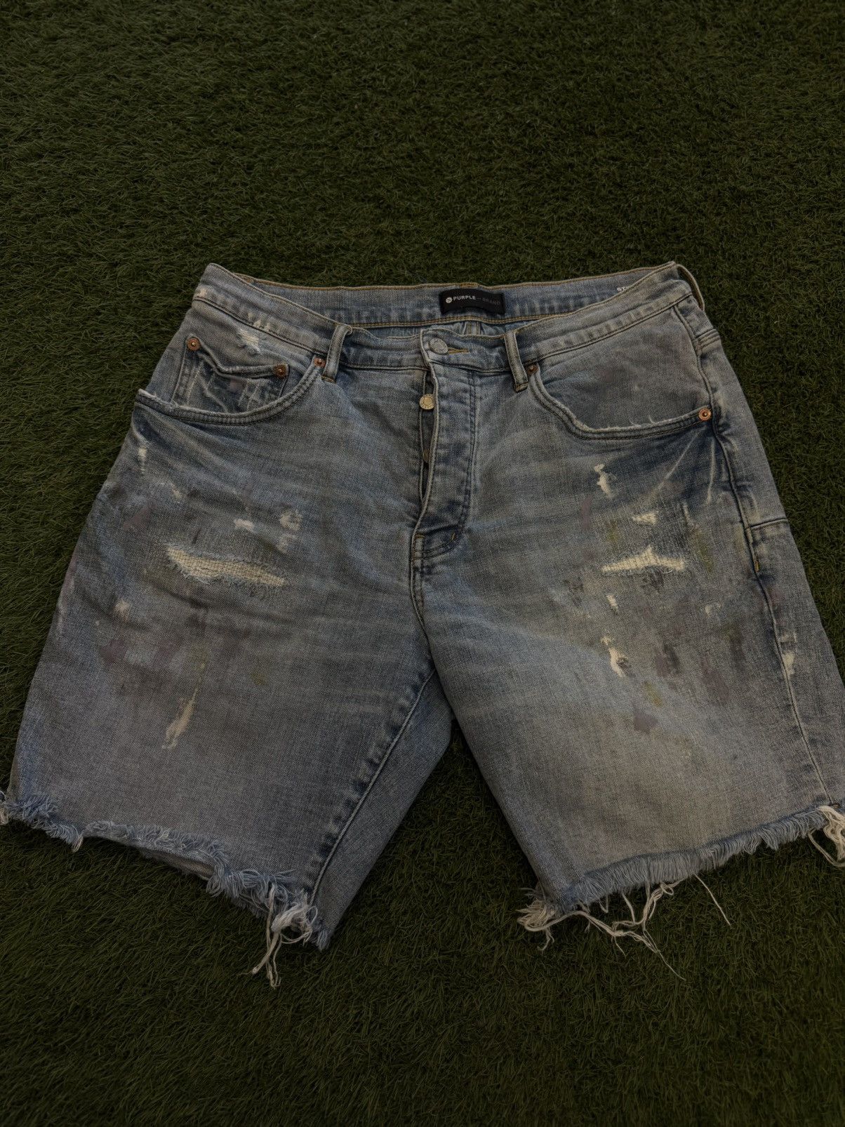 Purple Purple Denim Jeans Size 33 Messy Look 🧼 Size US 33 - 4 Thumbnail