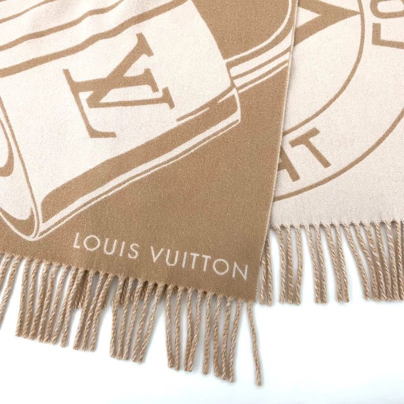 Louis Vuitton Louis Vuitton Light brown logo monogrammed wool fringe sca Size ONE SIZE - 6 Thumbnail