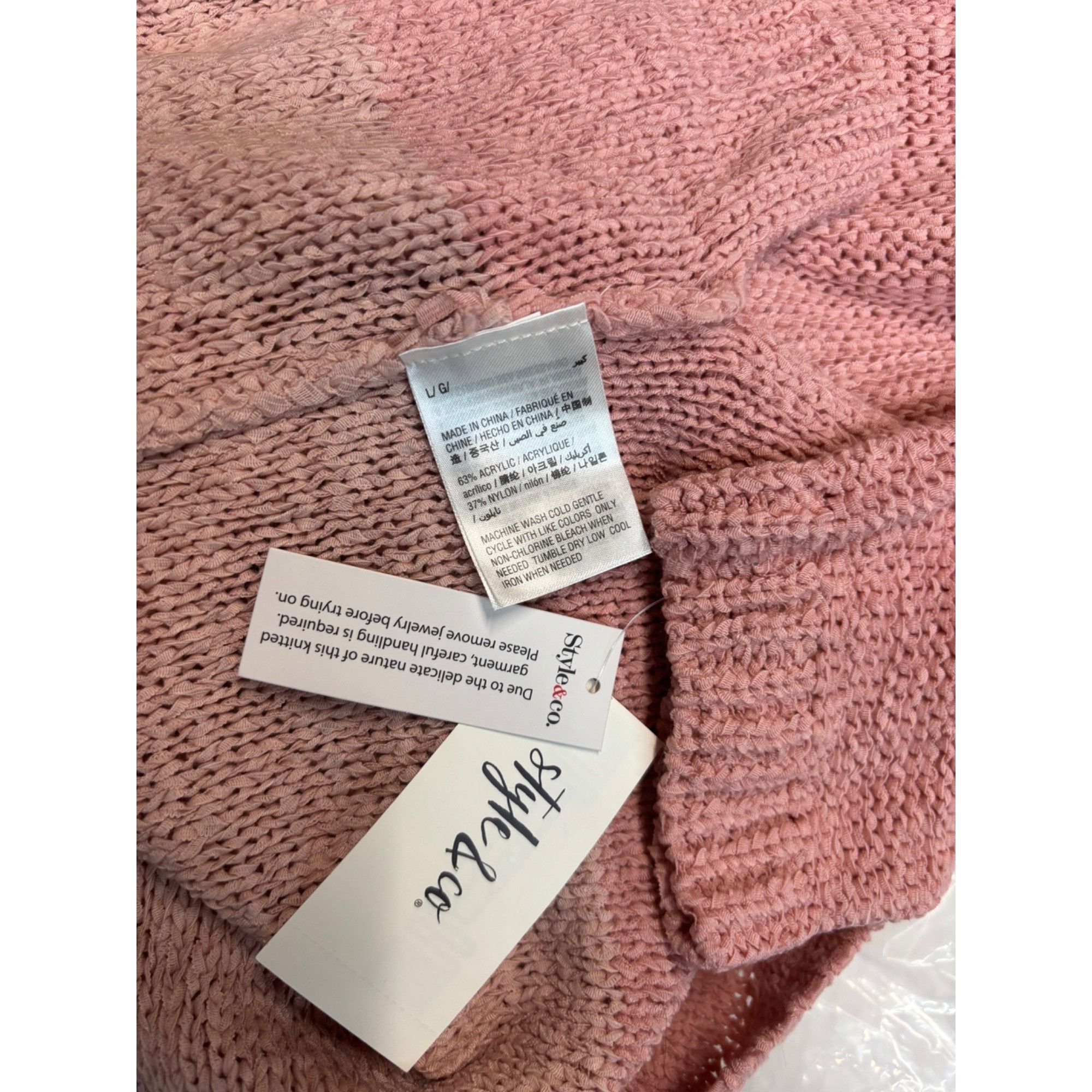 Other Style & Co Acrylic/Nylon Knit Sweater, Hibiscus/ French Tuli Size XL / US 12-14 / IT 48-50 - 7 Thumbnail