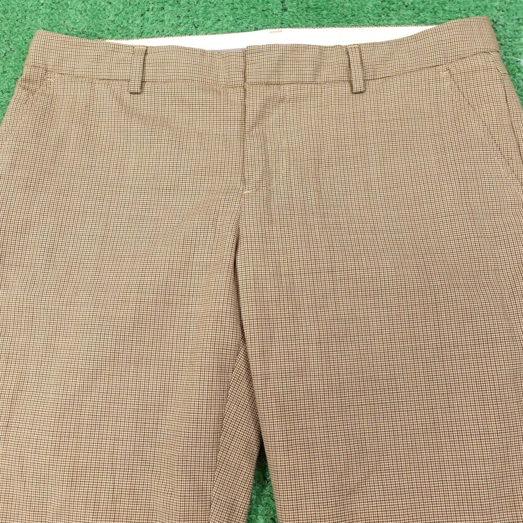 Gap Gap Brown Check Hip Slung Fit Wool Blend Dress Pants Womens 6 Regular Inseam 30.5 in Pockets Lined Twill Business Casual Workwear Mens Womens Size 28" / US 6 / IT 42 - 2 Thumbnail
