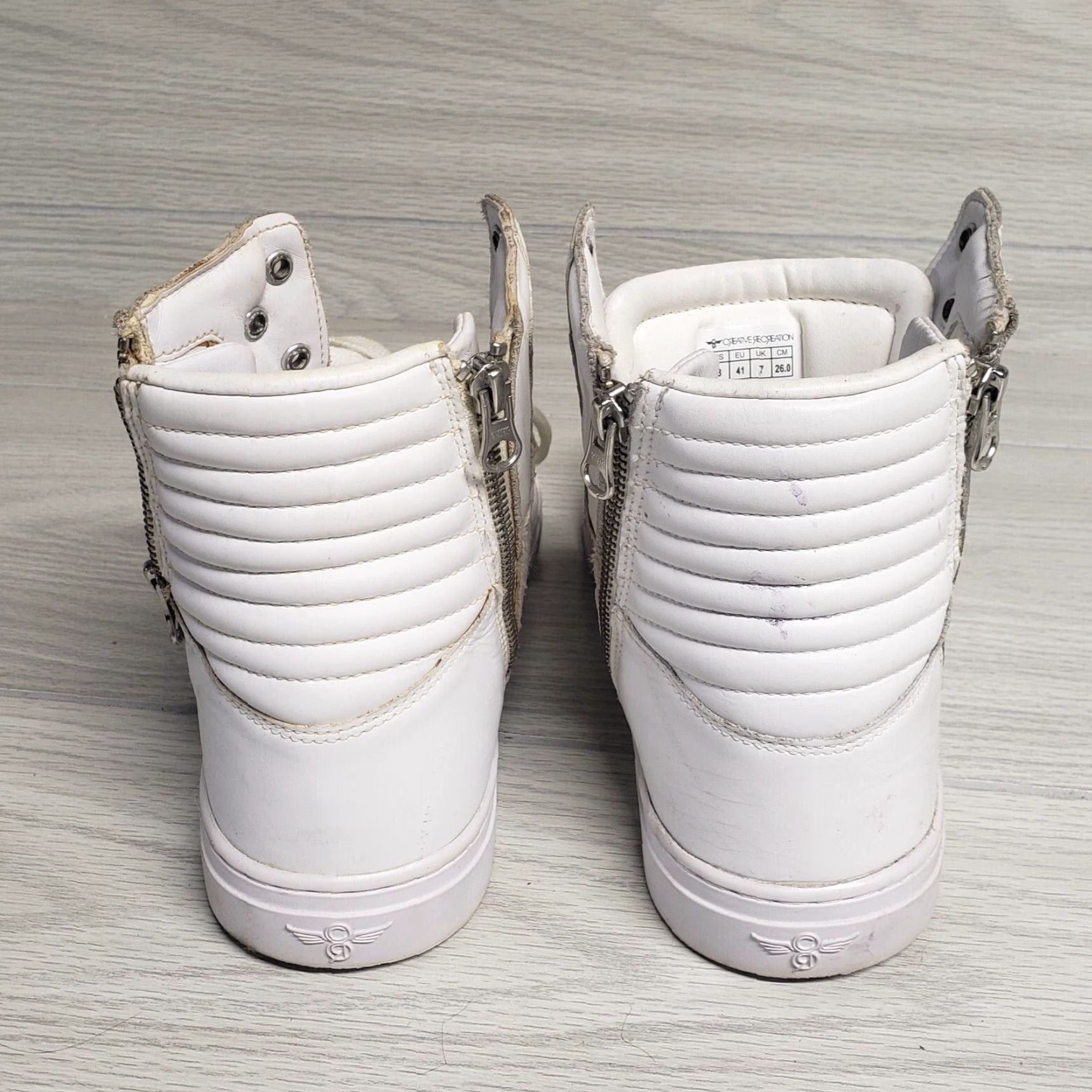 Vintage Creative Recreation Adonis High Top Zip Up Sneakers White Grey Men's Size 8 Size US M / EU 48-50 / 2 - 4 Thumbnail