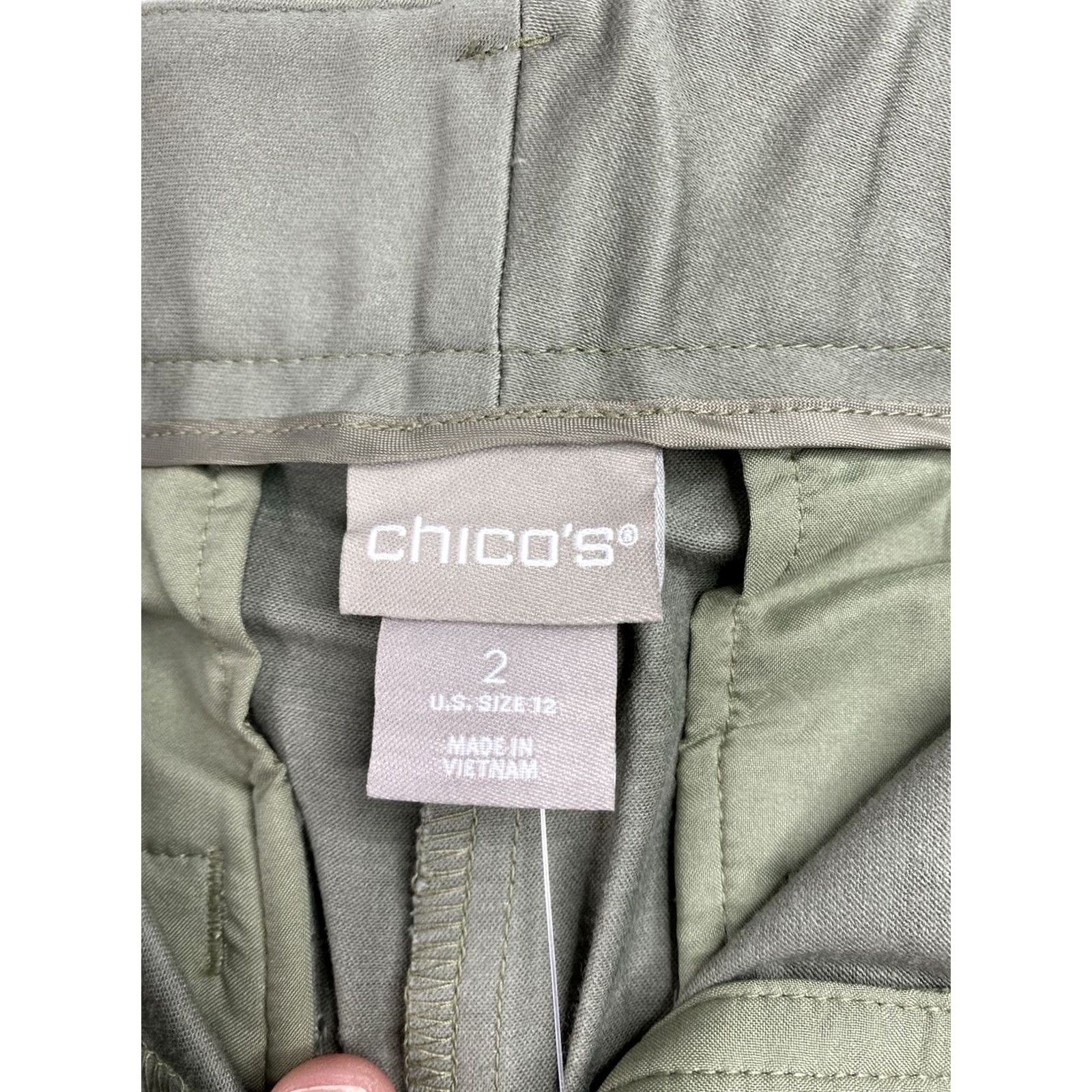 Vintage Chico's Secret Stretch Straight Leg Pants 12 Green High Rise NWT Womens Jeans Pants Size 34" / US 12 / IT 48 - 6 Thumbnail