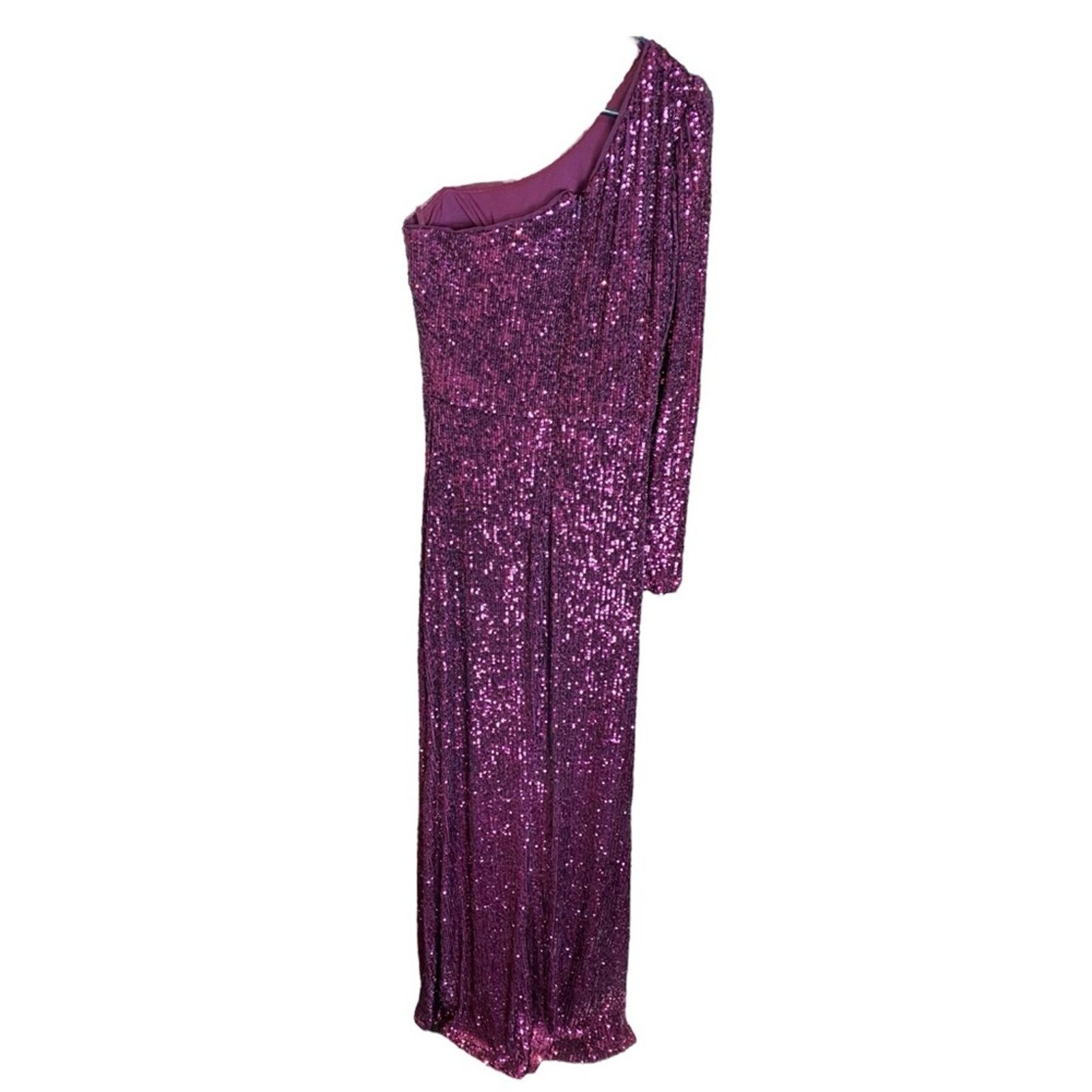 REVOLVE XSCAPE Sequined Long Sleeve One Shoulder Dress Gown 2 Size XS / US 0-2 / IT 36-38 - 4 Thumbnail