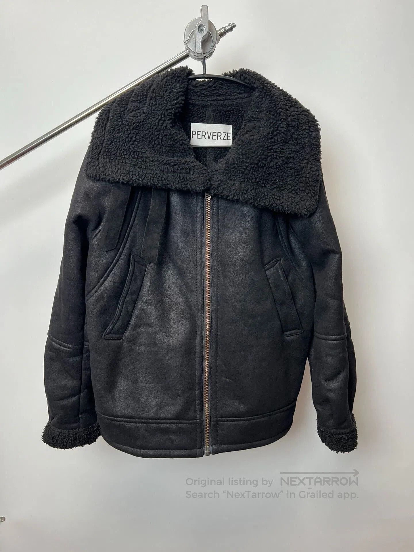 Pervert PERVERZE Faux Suede Lined Jacket. Size US L / EU 52-54 / 3 - 4 Thumbnail