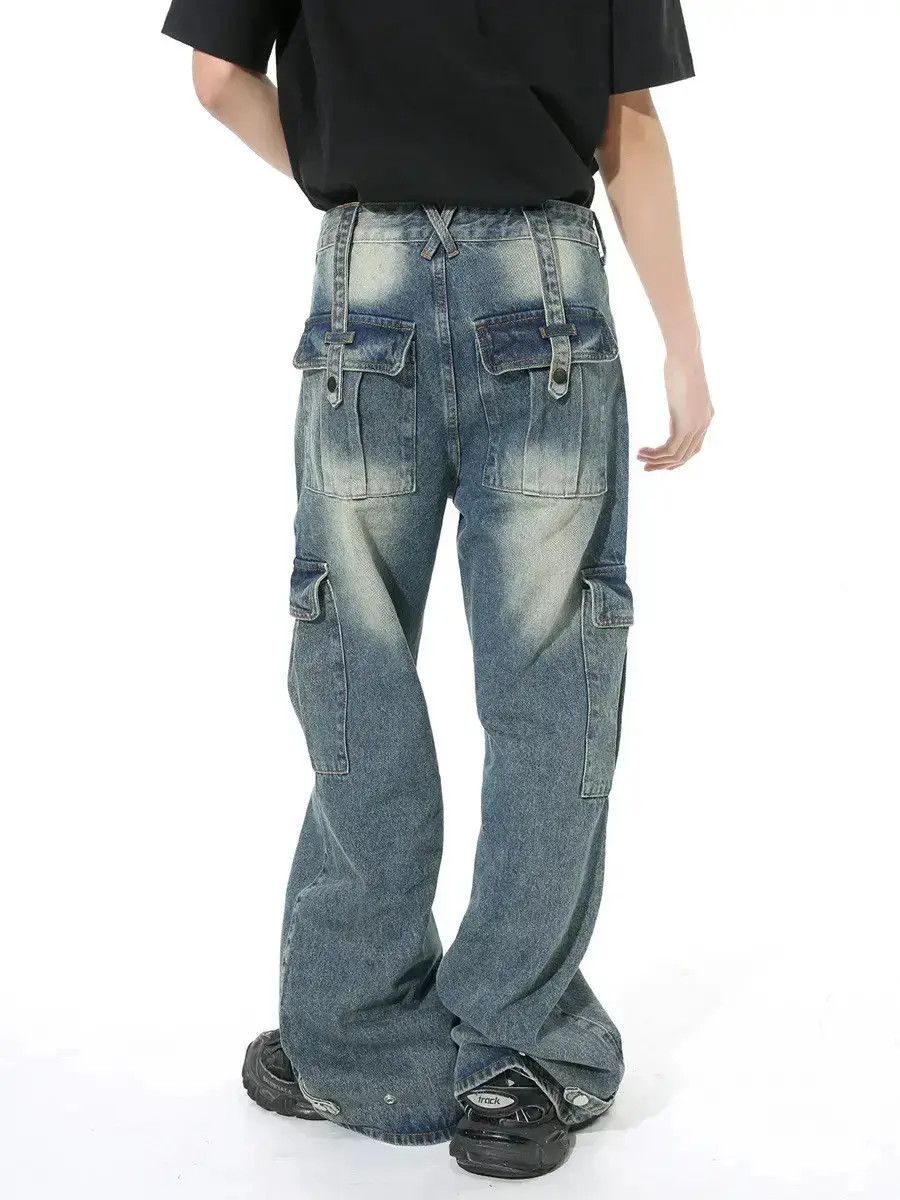 Japanese Brand Retro loose pocket straight leg jeans Size US 32 / EU 48 - 2 Thumbnail