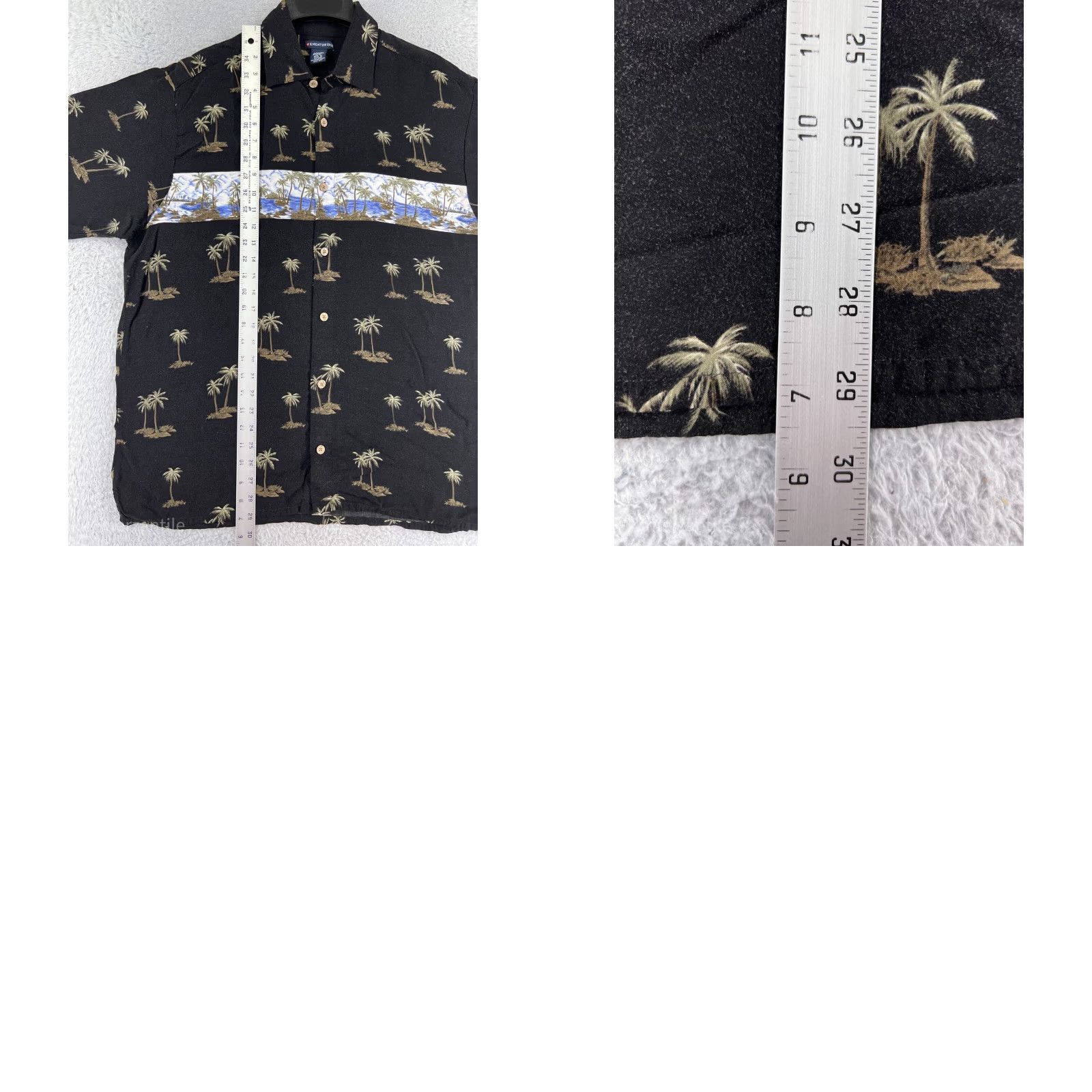 Vintage Knights Bridge Shirt Men Large Black Palm Tree All Over Print Button Up Hawaiian Size US L / EU 52-54 / 3 - 9 Thumbnail
