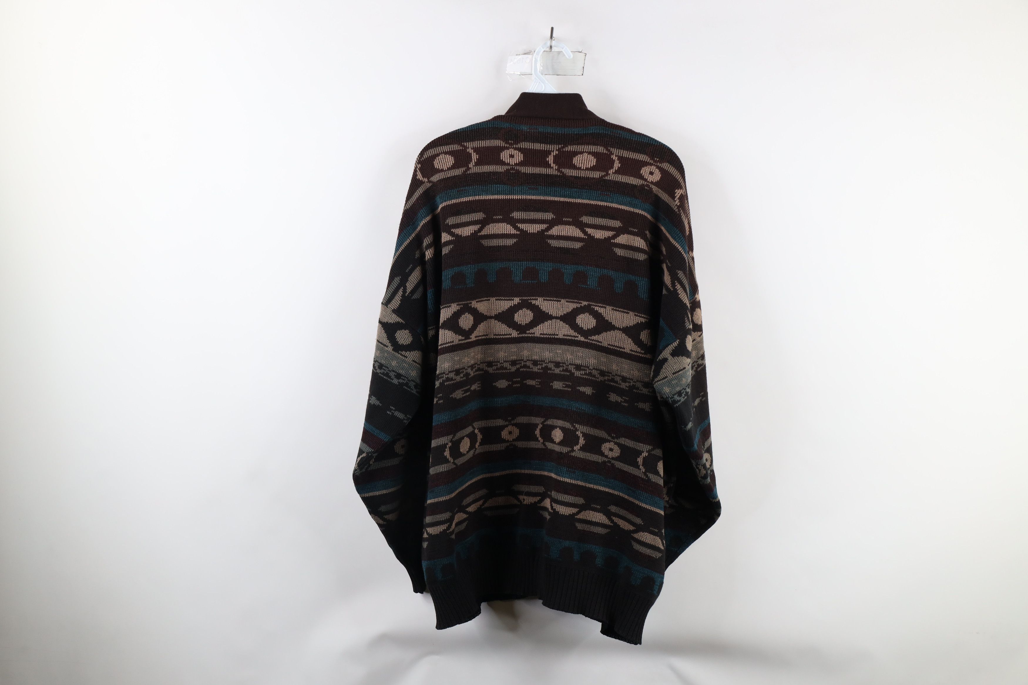 Vintage Vintage 90s Streetwear Southwestern Knit Cardigan Sweater Size US XXL / EU 58 / 5 - 10 Thumbnail