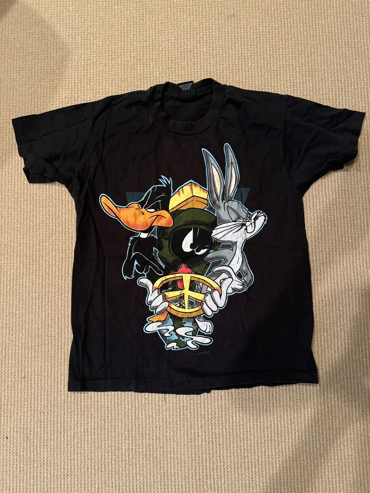 Disney Vintage Bug Bunny Peace T shirt 1993 Size US XL / EU 56 / 4 - 1 Thumbnail