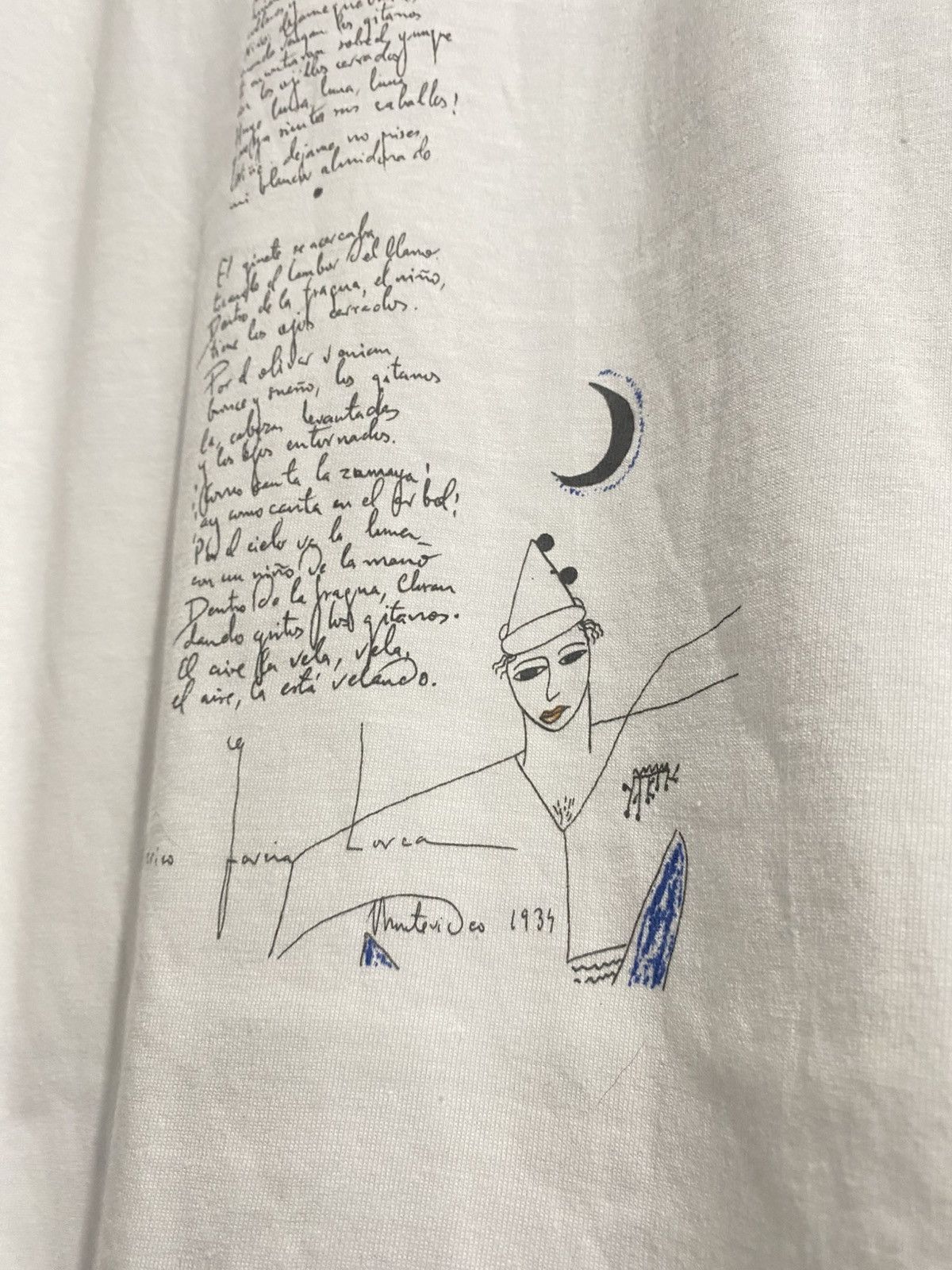 Vintage Federico Garcia Lorca Art Tee XL DS 90s Granada museum Size US XL / EU 56 / 4 - 11 Thumbnail