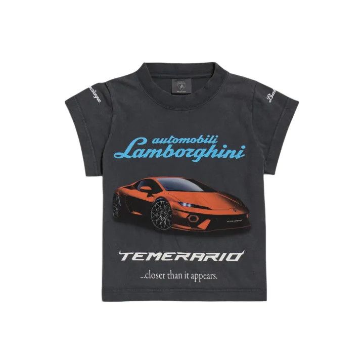 Balenciaga x Lamborghini Black T-Shirt for Women 0079