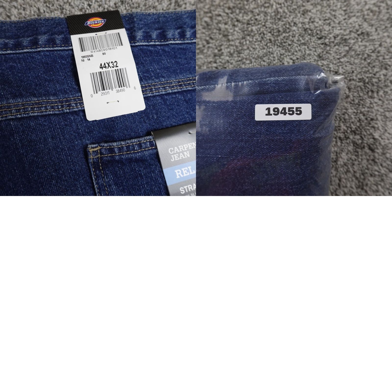 Dickies Dickies Jeans Mens 44X32 Dark Blue Denim Cargo Work Pants Carpenter Utility Jeans Regular Straight Men XS? Size US 44 / EU 60 - 9 Thumbnail