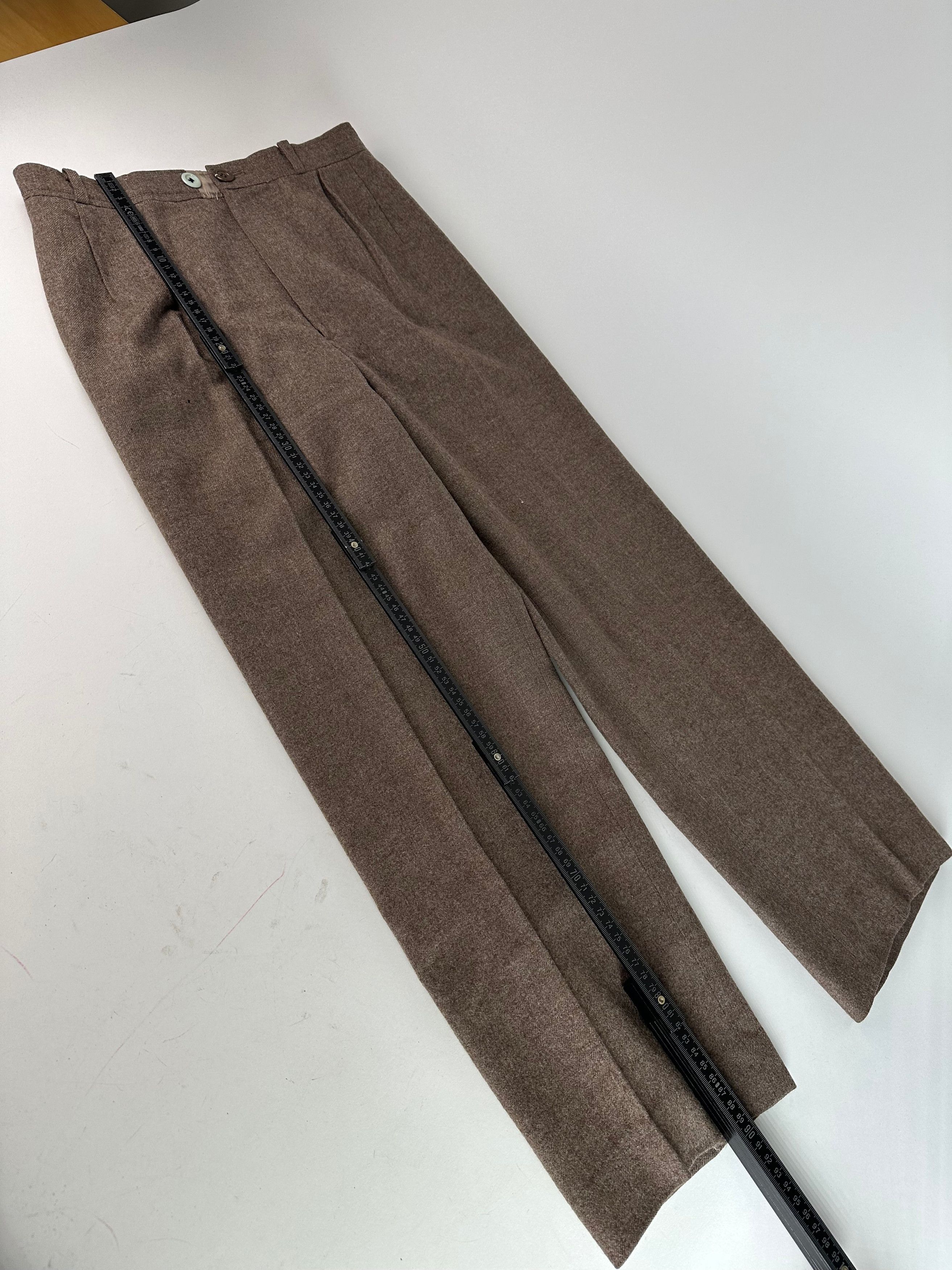 Yves Saint Laurent Vintage Wool Pants Brown 38/M Size 30" / US 8 / IT 44 - 1 Thumbnail