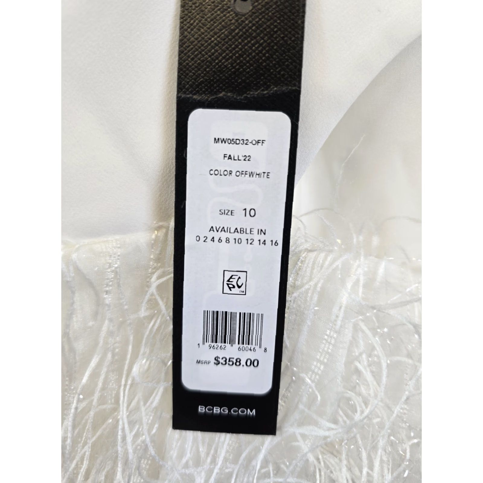 Bcbgmaxazria NWT BCBGMAXAZRIA White Dress W/Feather-Trimmed Mini Skirt - Pure White - Size 10 Dress Size 32" / US 10 / IT 46 - 7 Thumbnail