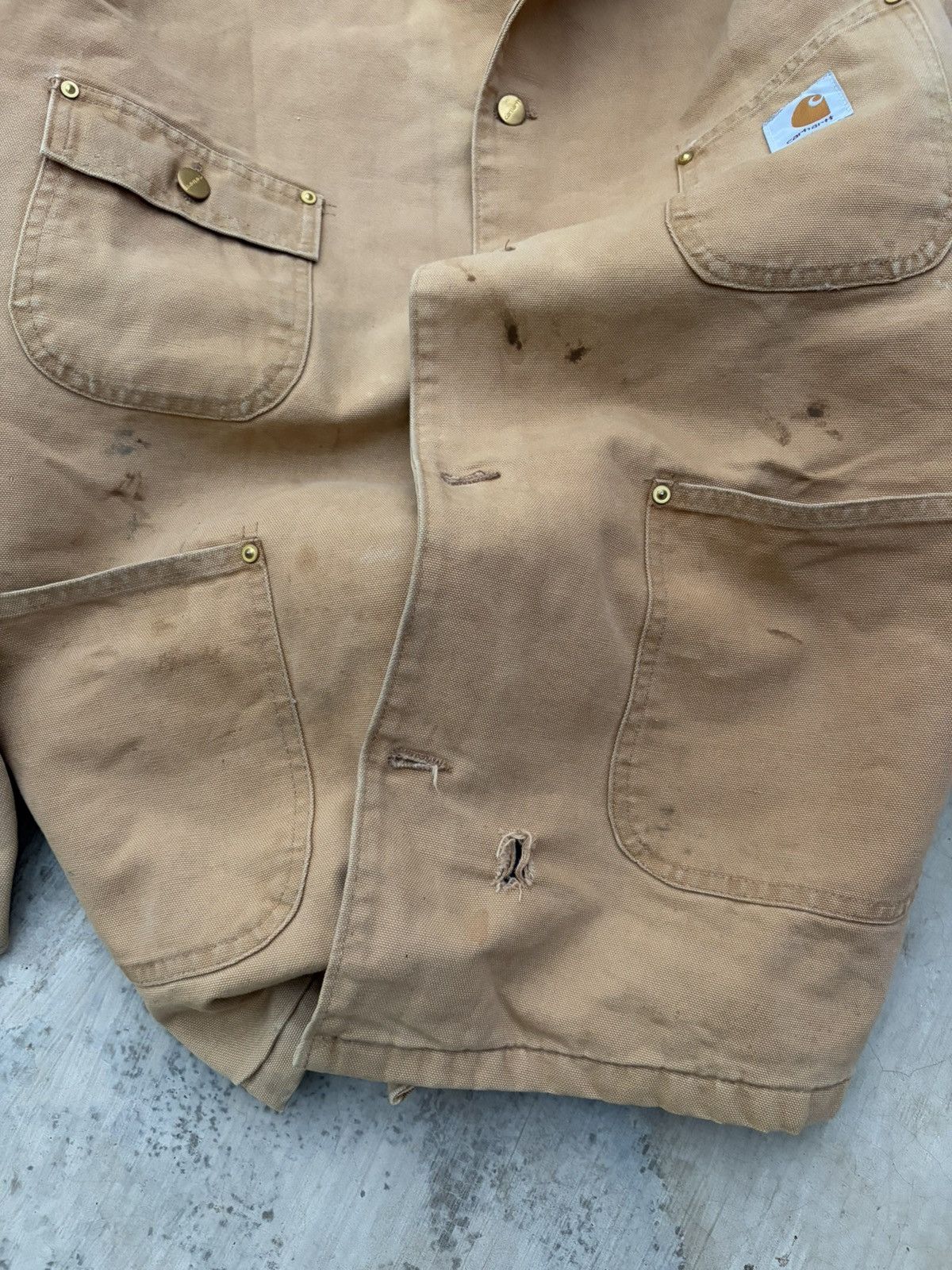 Carhartt Vintage Faded 80s Carhartt Chore Coat Jacket Size US XL / EU 56 / 4 - 6 Thumbnail