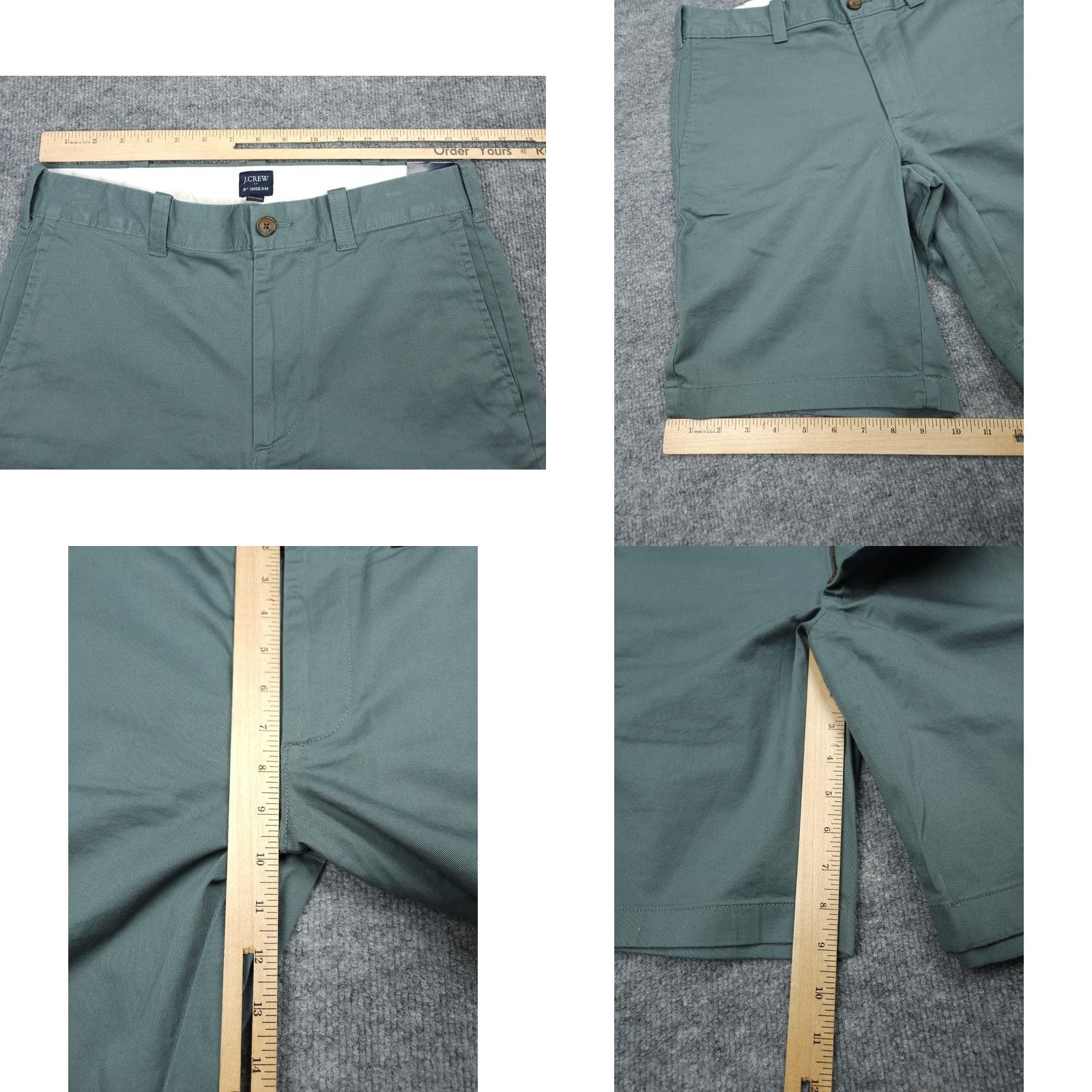 J.Crew J. Crew 9" Flex Chino Shorts Men's 30 Green NWT, Casual, Regular, Cotton, Flat Front, Slash Pocket, 9" Inseam, Green, Preppy, Summer, Spring, Men Size US 30 / EU 46 - 8 Thumbnail