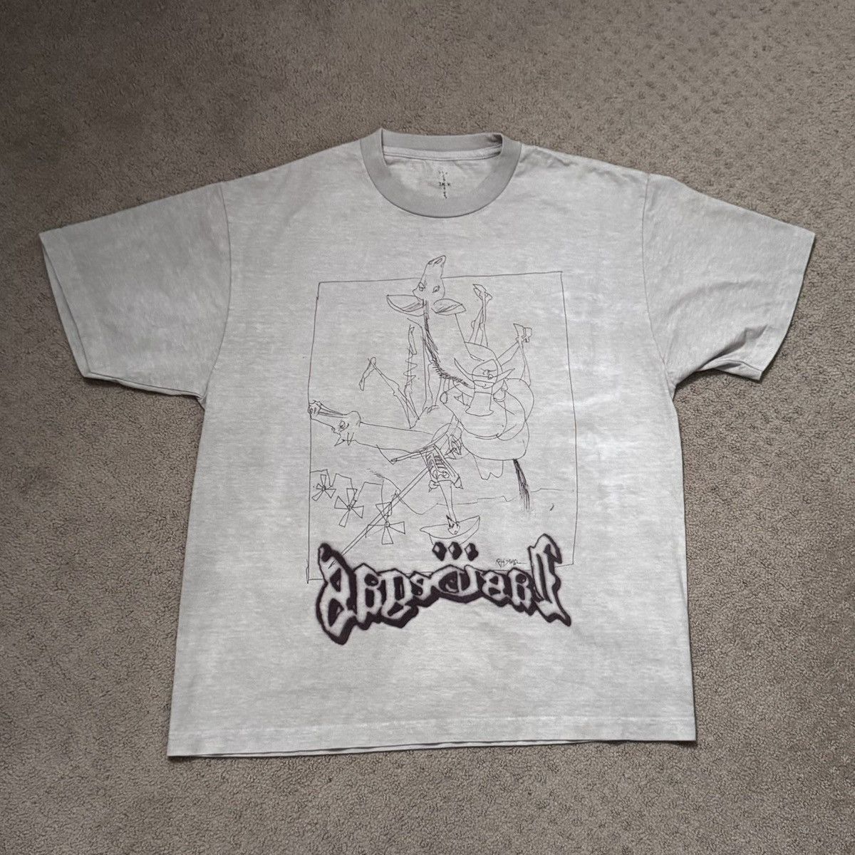 Travis Scott Travis Scott Ralph Steadman Sketch Tee Complex Con Size US L / EU 52-54 / 3 - 1 Thumbnail
