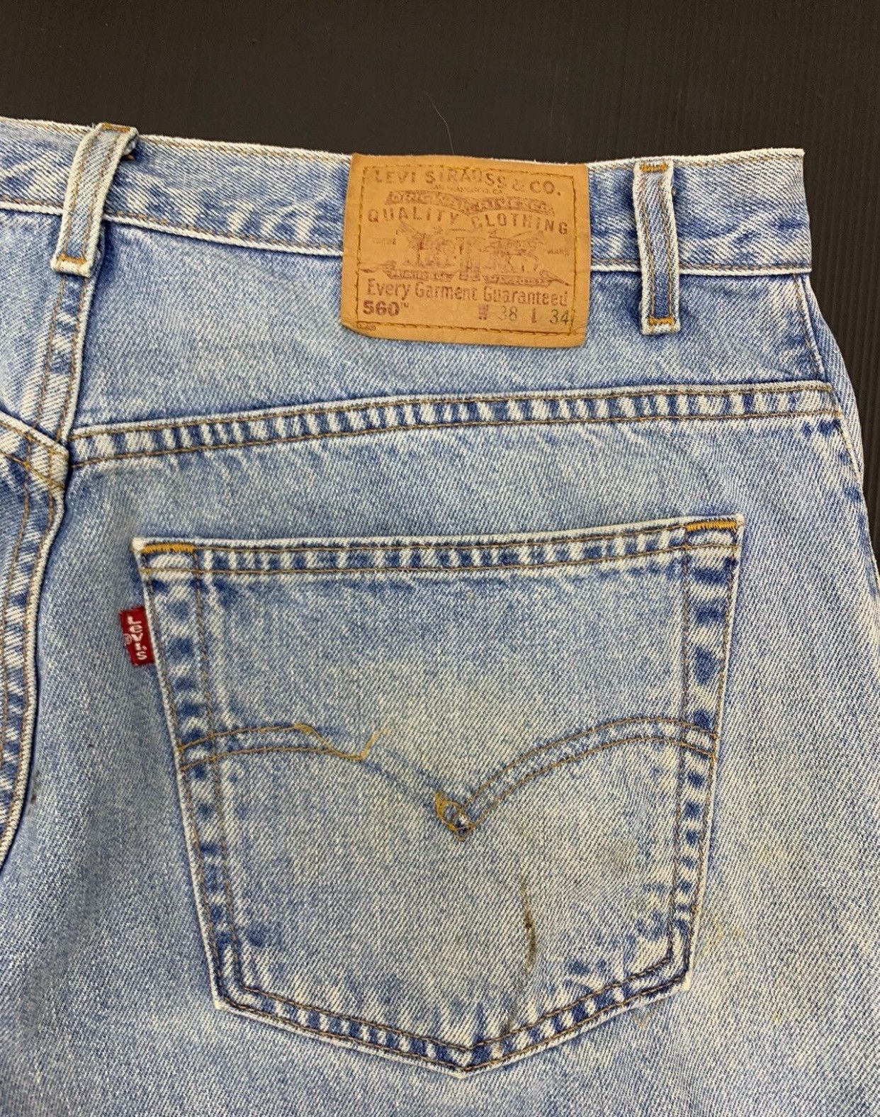 Levi's Vintage 90s Levis Baggy Tapered Leg Jeans Size US 38 / EU 54 - 5 Thumbnail