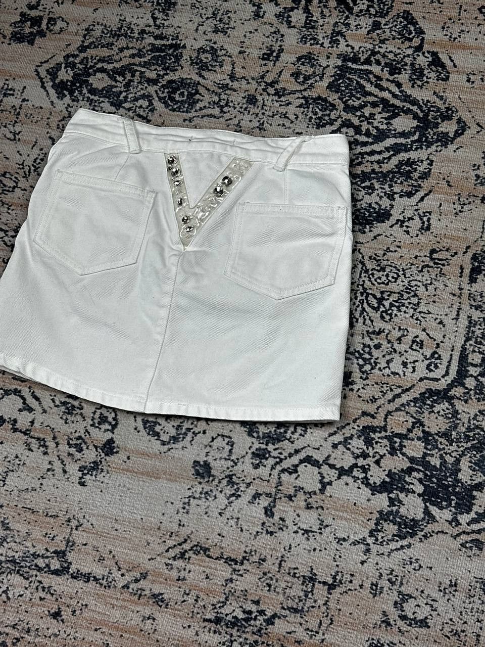 Versace Versace Summer White Denim Y2K Mini Skirt Size 25" / US 0 / IT 36 - 12 Thumbnail