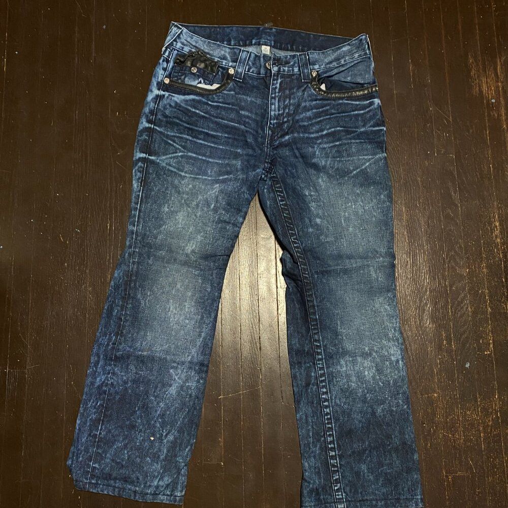 True Religion × Vintage Vintage True Religion Jeans Size 34 Straight 'Leather Tab' Size US 34 / EU 50 - 6 Thumbnail
