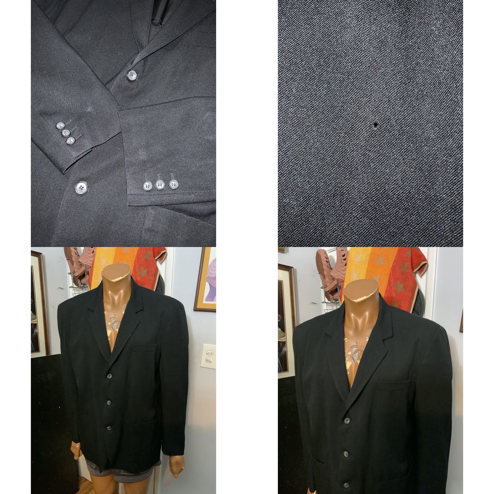 Industrie VINTAGE New York Industrie Blazer Jacket Navy 52 Wool Made In Italy Men Size 52 Blazer Jacket Mens Size 52R - 8 Thumbnail