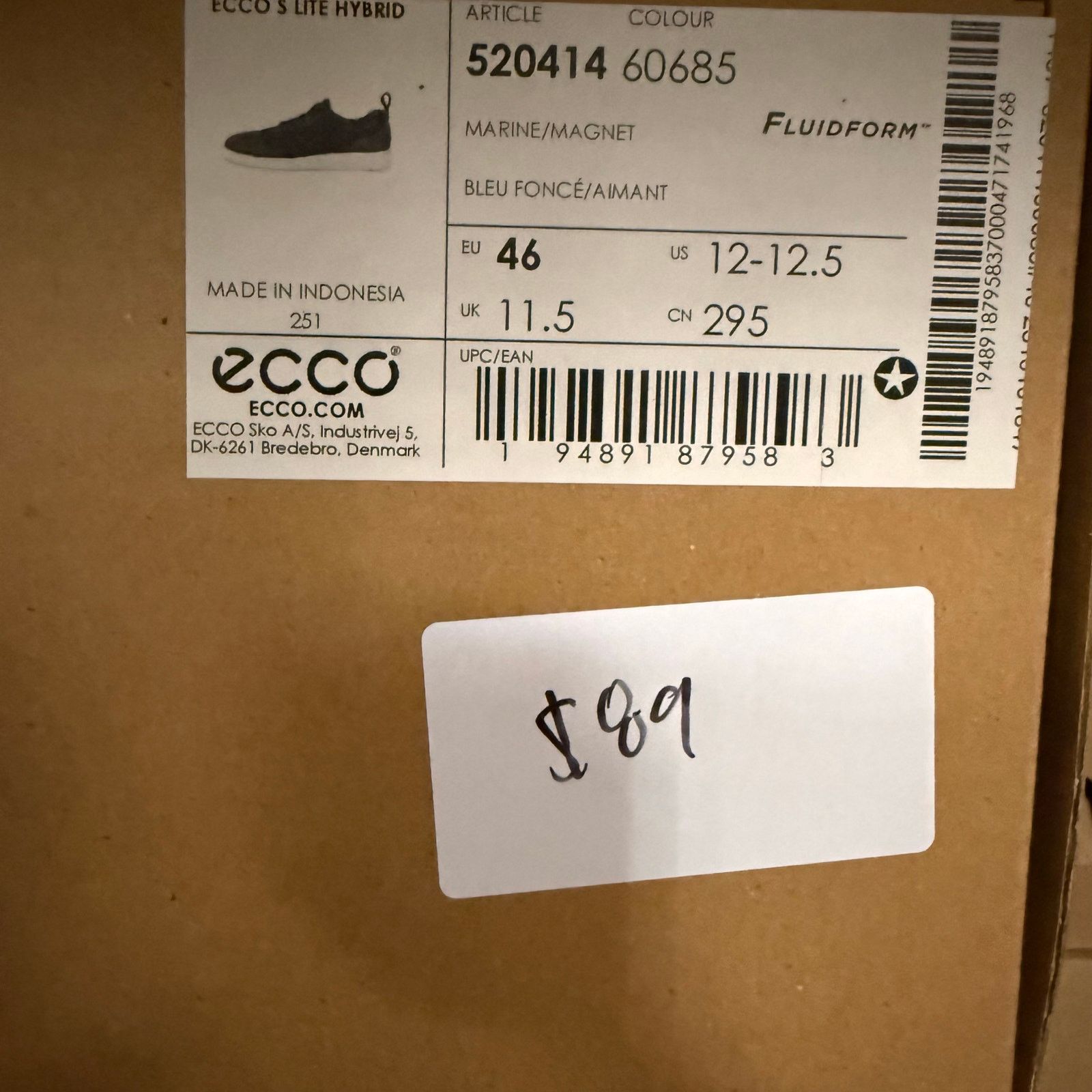Ecco ECCO MEN'S 46 S LITE HYBRID CASUAL SNEAKER MARINE/MAGNET Size US 12 / EU 45 - 7 Thumbnail
