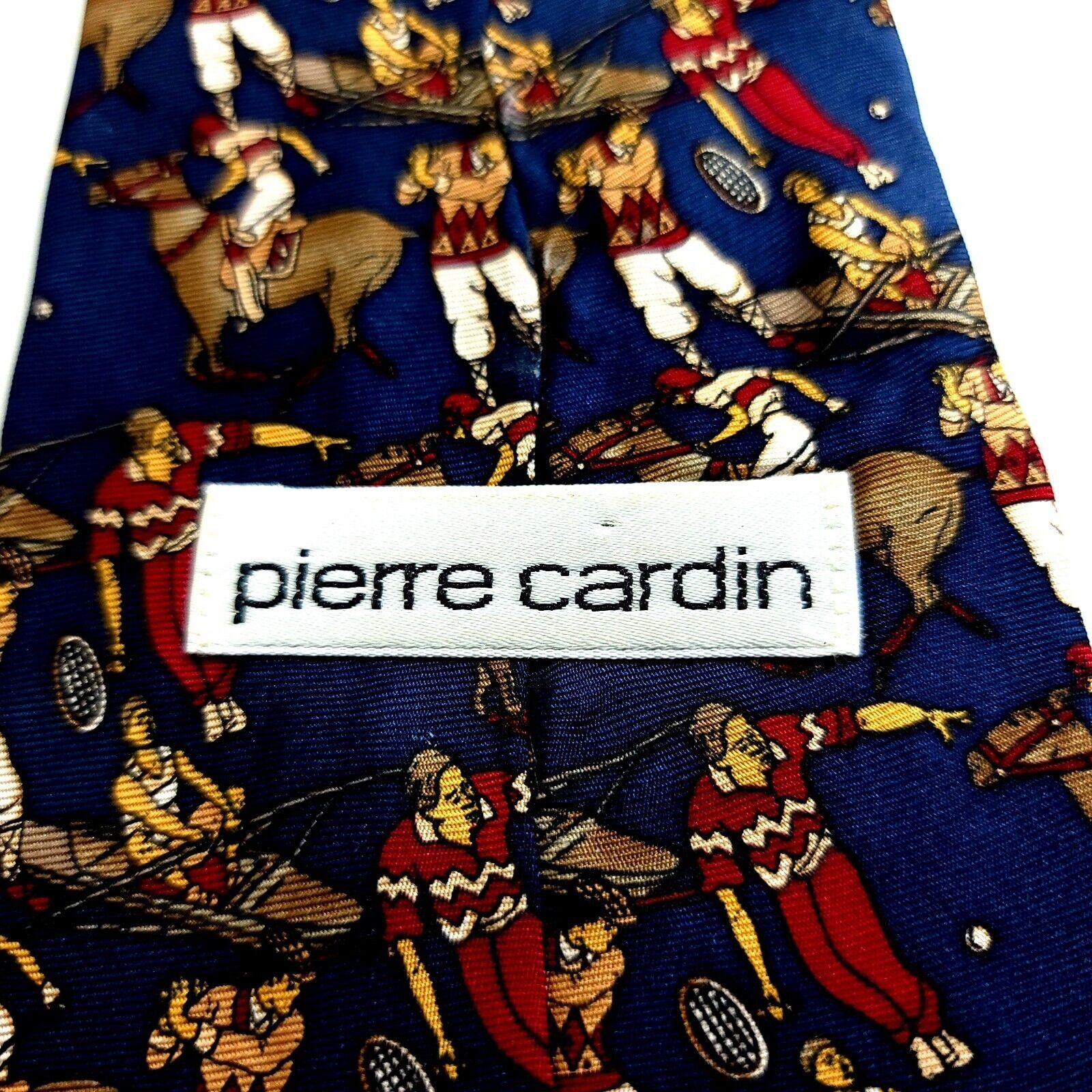 Pierre Cardin Pierre Cardin Blue Jockey Novelty Print Wide Silk Tie Size ONE SIZE - 3 Thumbnail