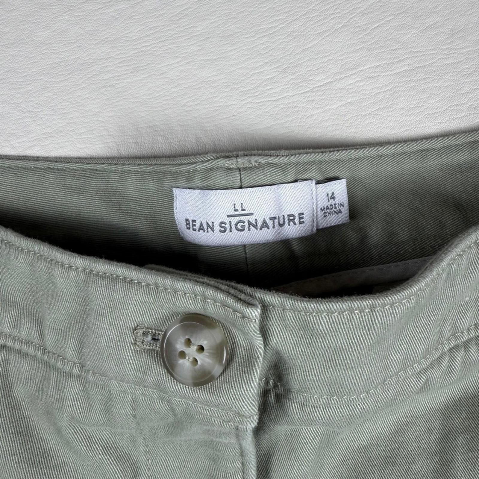 Other LL Bean Signature Women 14 Sage Green Chino Shorts Cotton Size 36" / US 14 / IT 50 - 4 Thumbnail