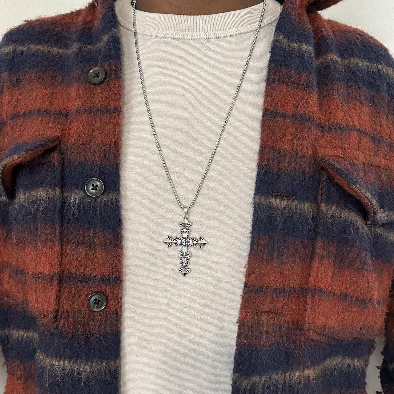 Japanese Brand × Vintage Y2K 2000s Silver Punk Skater Cross-chain Size ONE SIZE - 6 Thumbnail