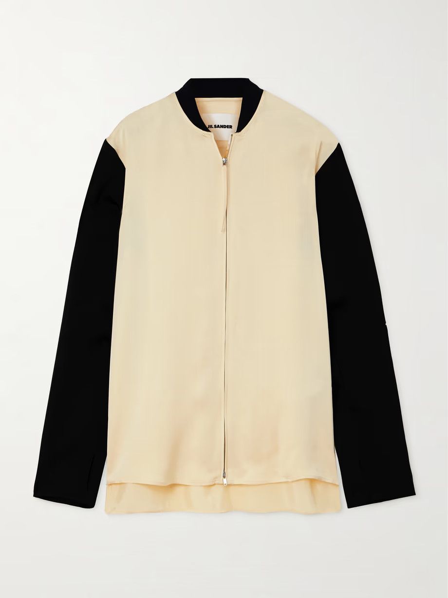 Jil Sander o1mt1gz0625 Satin Jacket in Black/Off-White Size XL / US 12-14 / IT 48-50 - 1 Thumbnail