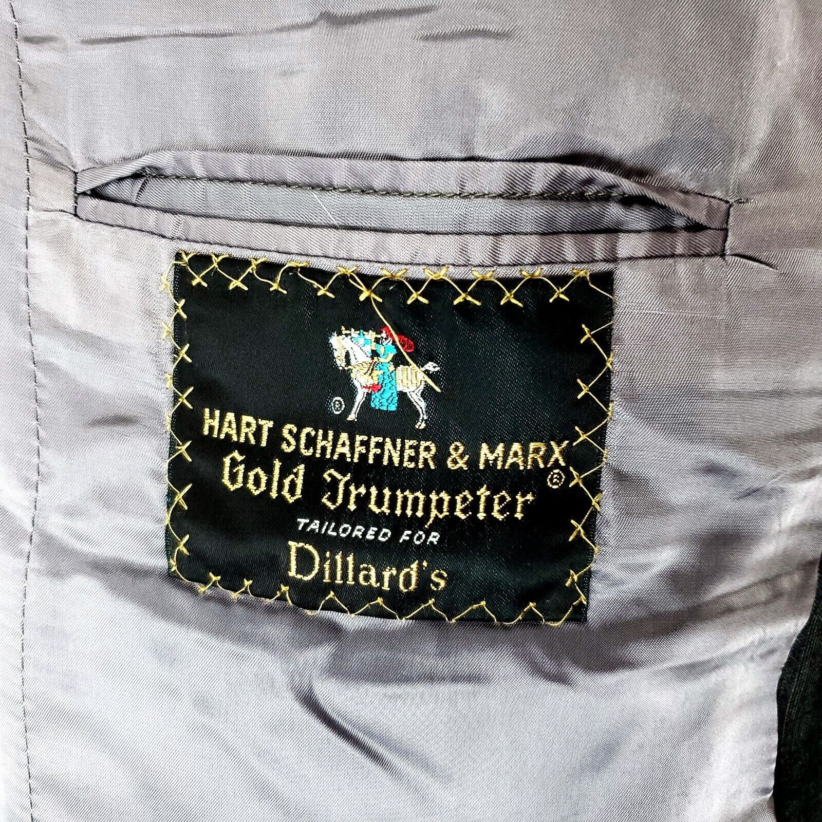 Hart Schaffner Marx Hart Schaffner Marx Gold Trumpeter Wool 2 Button Blazer 42L Size 42L - 7 Thumbnail