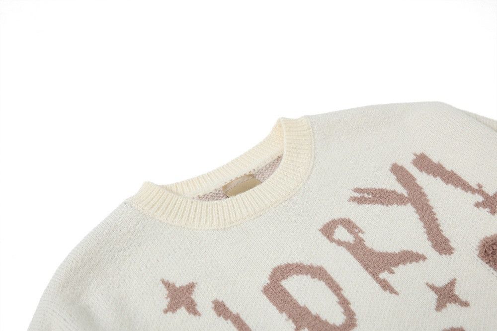 Vintage Men's hip-hop loose graffiti letter round neck sweater Size US M / EU 48-50 / 2 - 3 Thumbnail