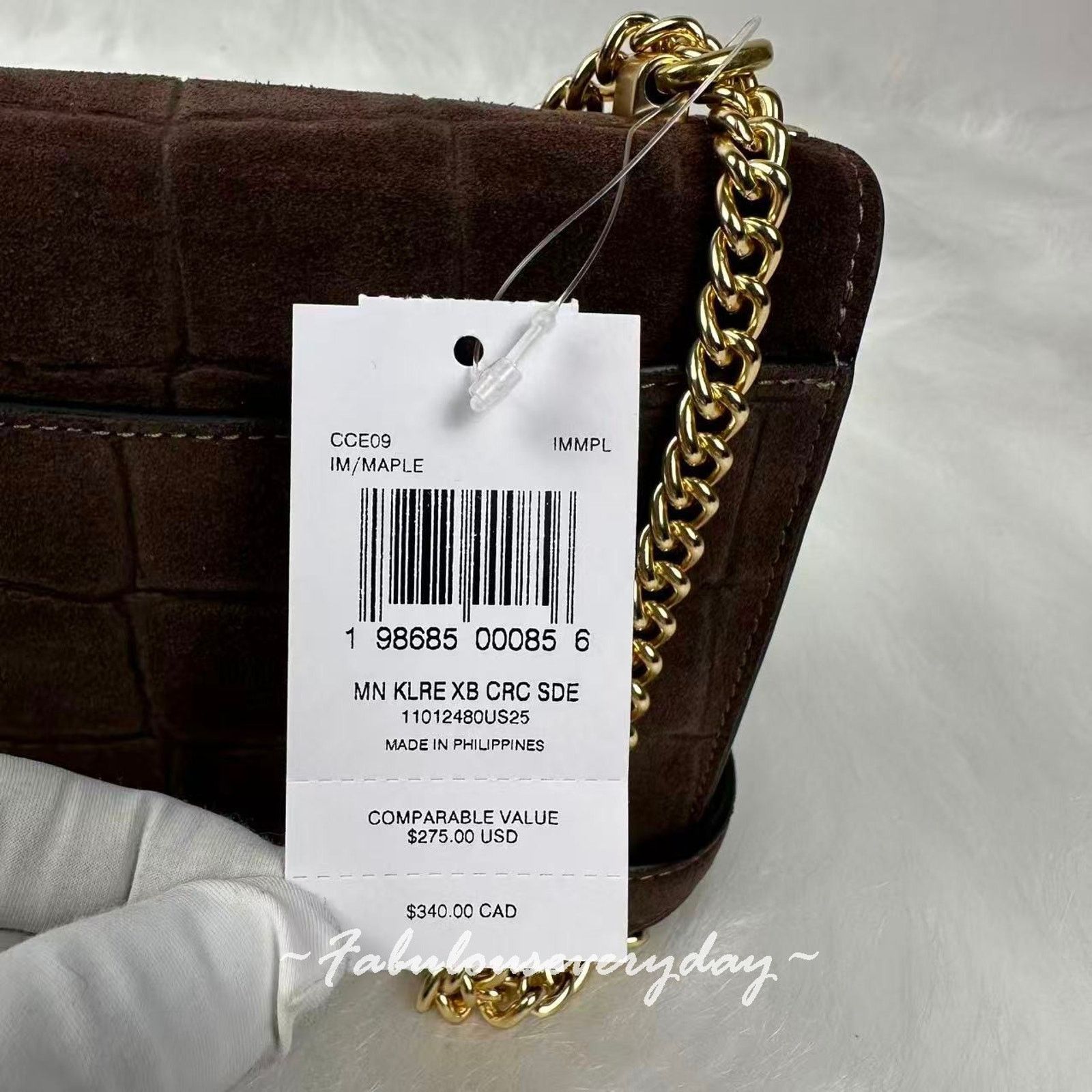 Coach Coach Mini Klare Crossbody Crocodile-embossed Suede/Maple Size ONE SIZE - 4 Thumbnail