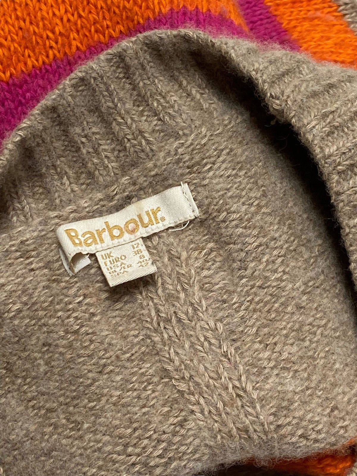 Barbour Vintage BARBOUR Warm Coloured Striped Wool Sweater Size US M / EU 48-50 / 2 - 2 Thumbnail