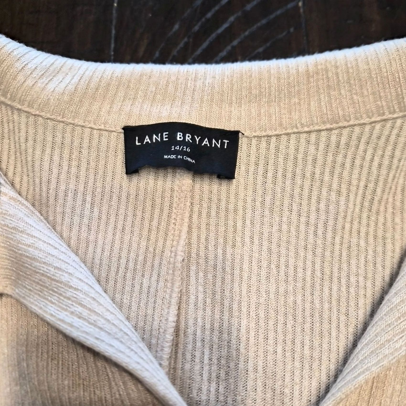 Vintage Lane Bryant Womens Blouse Long Sleeve Size 14 Ivory Ribbed Collared Pullover Knit Solid G106 Size XL / US 12-14 / IT 48-50 - 3 Thumbnail
